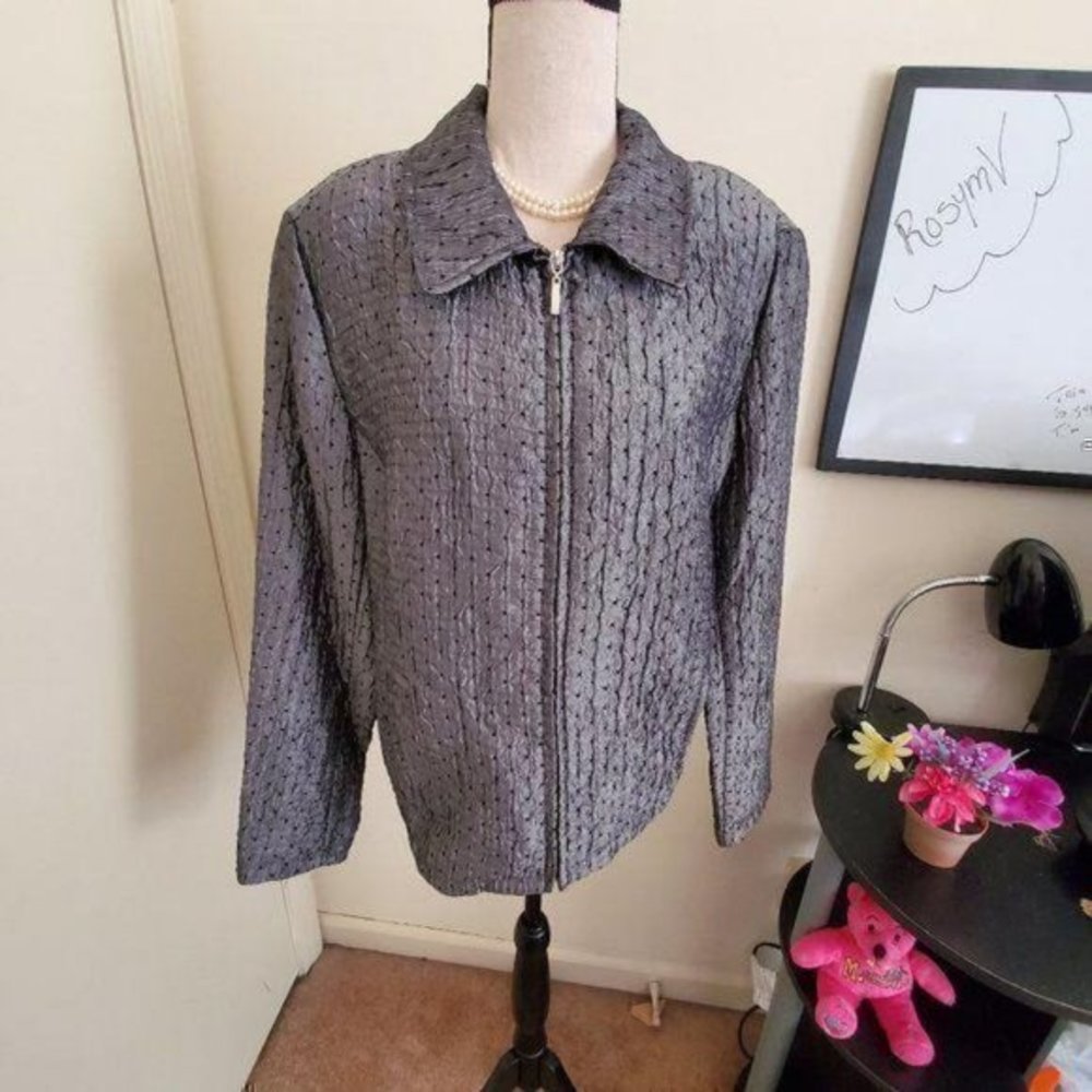 ERIN	WOMAN'S GREY AND BLACK JACKET SZ L